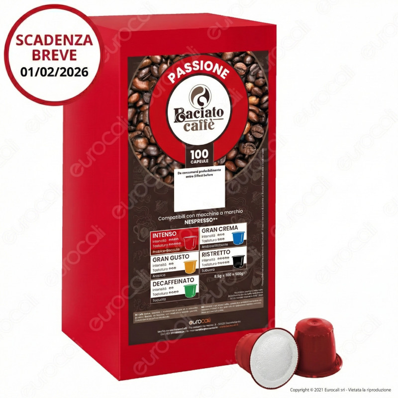 Capsule / Cialde Compatibili Nepresso Intenso Baciato Caffè