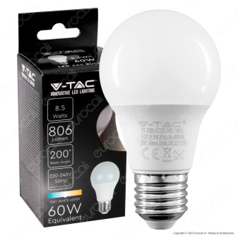 VT-2099 Lampadina LED E27 8.5W Bulb A60 Goccia SMD V-Tac
