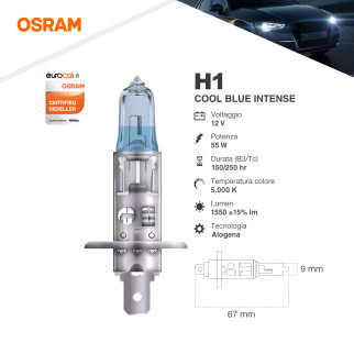 2 Lampadine per Auto Cool Blue Intense Next Gen H1 12V 55W Osram