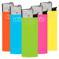 Clipper Brio Micro Accendino a Pietrina Piccolo Ricaricabile con Fantasia Fluo Solid - Serie da 5 Accendini
