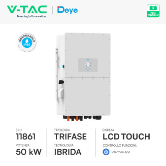 V-Tac Inverter Trifase Ibrido On-Grid / Off-Grid 50kW CEI 0-21 0-16