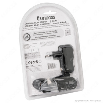 Alimentatore Universale Multivoltaggio Potenza 7.2 W 6 Connettori Uniross
