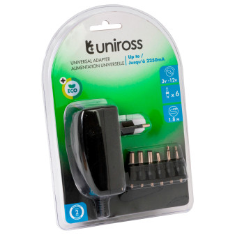 Alimentatore Universale Multivoltaggio Potenza 27 W 6 Connettori Uniross