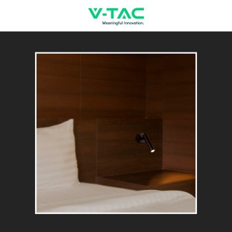 V-Tac VT-412-M Lampada LED da Muro Rotonda 2W SMD  Nera