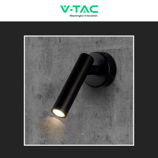 V-Tac VT-412-M Lampada LED da Muro Rotonda 2W SMD  Nera