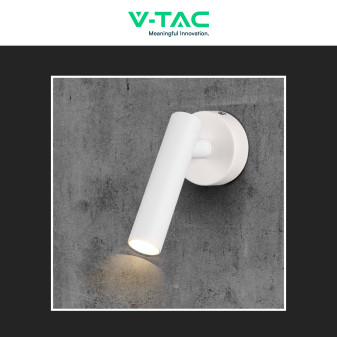 V-Tac VT-412-M Lampada LED da Muro Rotonda 2W SMD Bianca