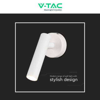 V-Tac VT-412-M Lampada LED da Muro Rotonda 2W SMD Bianca