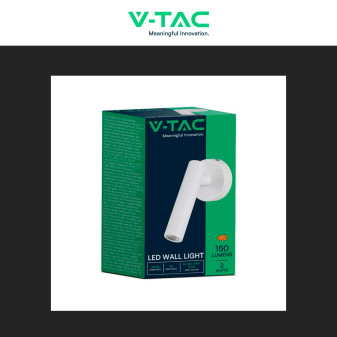 V-Tac VT-412-M Lampada LED da Muro Rotonda 2W SMD Bianca