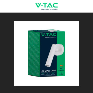 V-Tac VT-412-M Lampada LED da Muro Rotonda 2W SMD Bianca