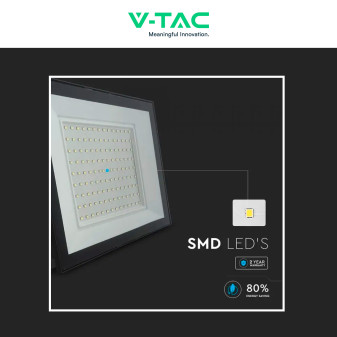 Faro LED 100W SMD IP65 Colore Nero V-Tac VT-44109
