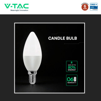 V-Tac VT-293D Lampadina LED E14 5,5W Candela C37 SMD Chip CREE