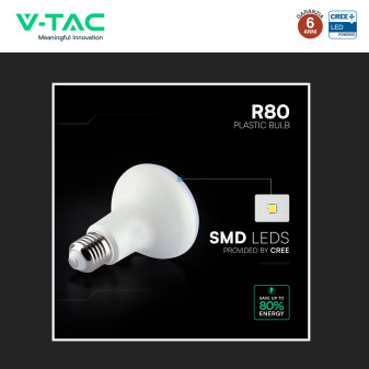 V-Tac VT-280 Lampadina LED E27 11W Reflector R80 SMD Chip CREE