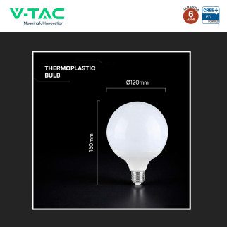 V-Tac VT-242 Lampadina LED E27 22W Globo G120 SMD Chip CREE