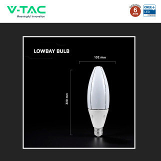 V-Tac VT-260 Lampadina LED E40 60W Oliva SMD Chip CREE
