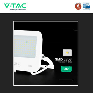 V-Tac VT-4455 Faro LED 50W SMD Chip CREE IP65 IK05 Bianco