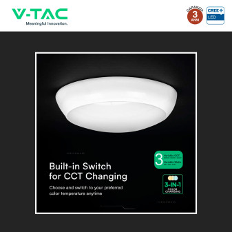 V-Tac VT-8633 Plafoniera LED Rotonda 20W SMD Chip CREE Sensore
