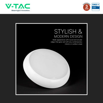 V-Tac VT-8633 Plafoniera LED Rotonda 20W SMD Chip CREE Sensore