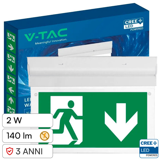 Lampada LED Uscita di Emergenza 2W SMD CREE IP20 V-Tac