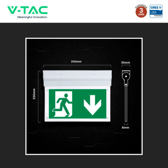 Lampada LED Uscita di Emergenza 2W SMD CREE IP20 V-Tac