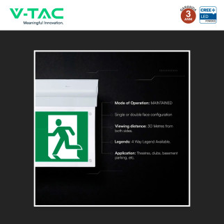 Lampada LED Uscita di Emergenza 2W SMD CREE IP20 V-Tac