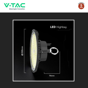 V-Tac VT-91202 Lampada Industriale LED UFO 200W SMD High Bay