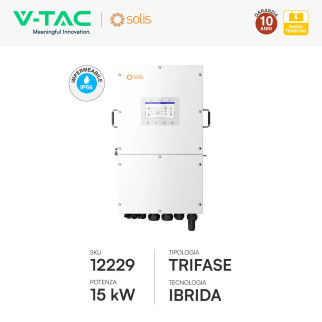 V-Tac Inverter Trifase Ibrido On-Grid / Off-Grid 15kW IP66