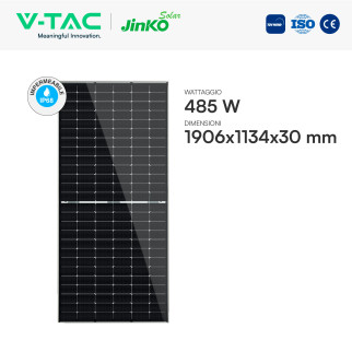 Pannelli Solari Fotovoltaici 485W TIER 1 TOPCon IP68 V-Tac Jinko