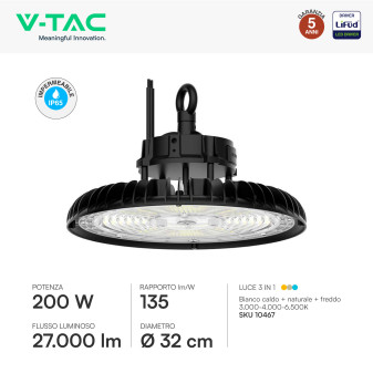 V-Tac VT-90202 Lampada Industriale LED UFO 120/150/200W SMD IP65