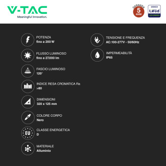 V-Tac VT-90202 Lampada Industriale LED UFO 120/150/200W SMD IP65