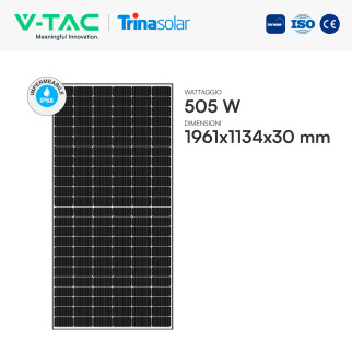 V-Tac Pannelli Fotovoltaici Trina Solar 505W TIER 1 Monocristallini