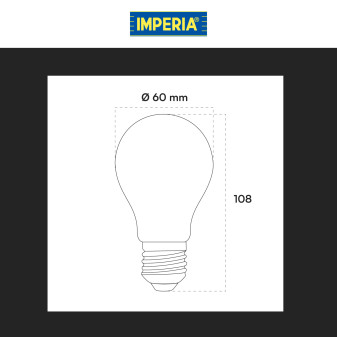Imperia Lampadina LED E27 12W Goccia A60 Filament
