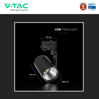 V-Tac VT-11135 Faretto LED da Binario Track Light COB Chip CREE