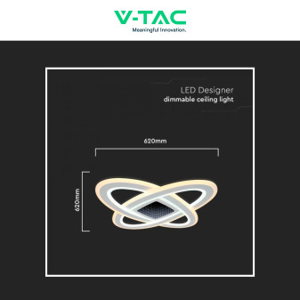 V-Tac VT-7962 Plafoniera LED a Superficie 130W SMD CCT Dimmerabile