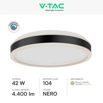 V-Tac VT-7758 Plafoniera LED a Superficie 42W SMD Dimmerabile Triac