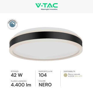 V-Tac VT-7758 Plafoniera LED a Superficie 42W SMD Dimmerabile Triac