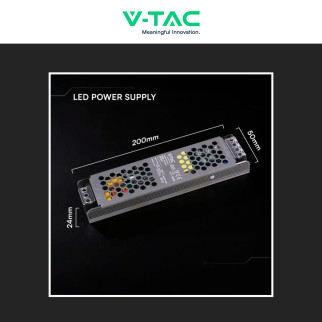 V-Tac VT-13120-S Alimentatore Led Slim 120W 12V 10A Per Uso Interno