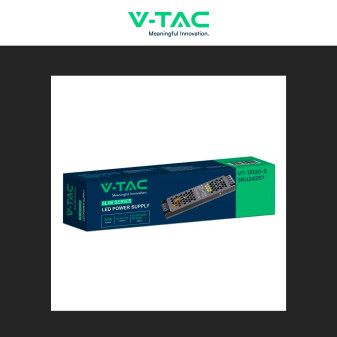 V-Tac VT-13120-S Alimentatore Led Slim 120W 12V 10A Per Uso Interno