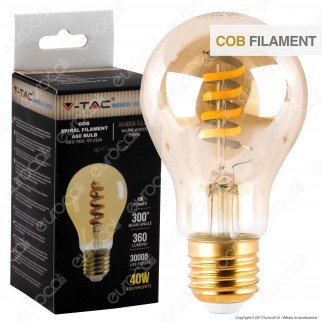 V-Tac VT-2154 Lampadina LED E27 4W Bulb A60 Filamento COB Ambrata -