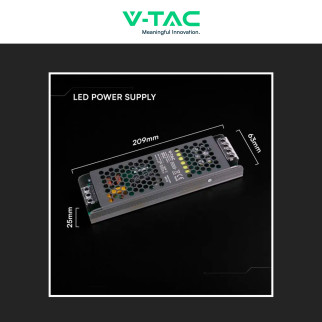 V-Tac VT-13150-S Alimentatore Led Slim 150W 12V 12.5A Per Uso Interno