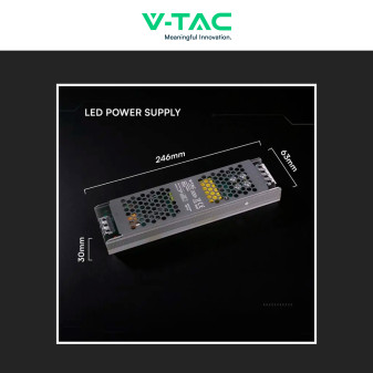 V-Tac VT-24250-SAlimentatore Led Slim 250W 24V 10,5A Per Uso Interno