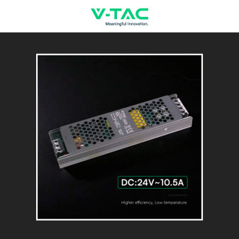 V-Tac VT-24250-SAlimentatore Led Slim 250W 24V 10,5A Per Uso Interno