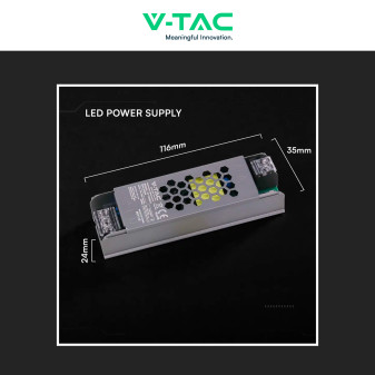 V-Tac VT-24035-S Alimentatore Led Slim 36W 24V 1,5A Per Uso Interno