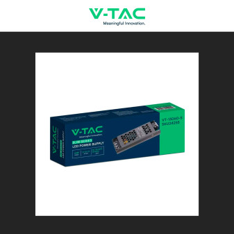 V-Tac VT-13060-S Alimentatore Led Slim 60W 12V 5A Per Uso Interno