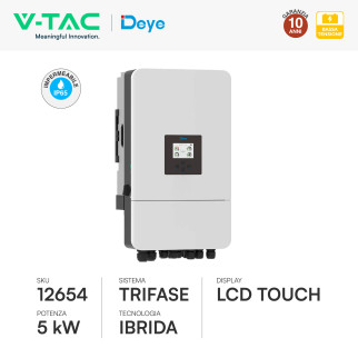 V-Tac Deye Inverter Trifase On-Grid / Off-Grid 5kW IP65