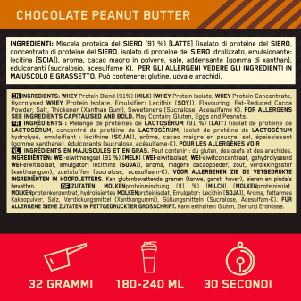 Gold Standard 100% Whey Protein Cioccolato Arachidi Optimum Nutrition
