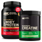 Optimum Nutrition Proteine Whey e Creatina Gold Standard 100% Whey Doppio Cioccolato 775g e Micronised Creatine 317g