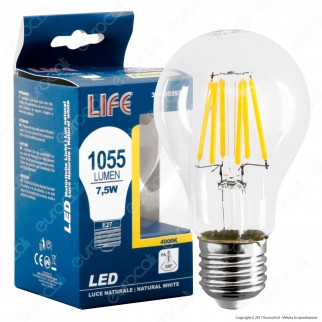 Life Lampadina LED E27 7,5W Bulb A60 Filamento - mod. 39.920353C1 /