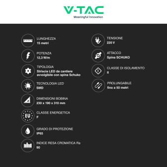 Velamp RibbON Striscia LED Avvolgibile 185W Monocolore SMD Chip 2835