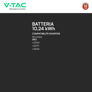 V-Tac VT-12715 Batteria BMS LiFePO4 51,2V 200Ah 10,24 kWh