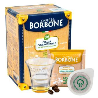 50 Cialde Compostabili Caffè Borbone Miscela Oro Incarto Riciclabile